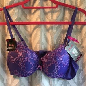 Maidenform purple and pink lace push-up bra NEW